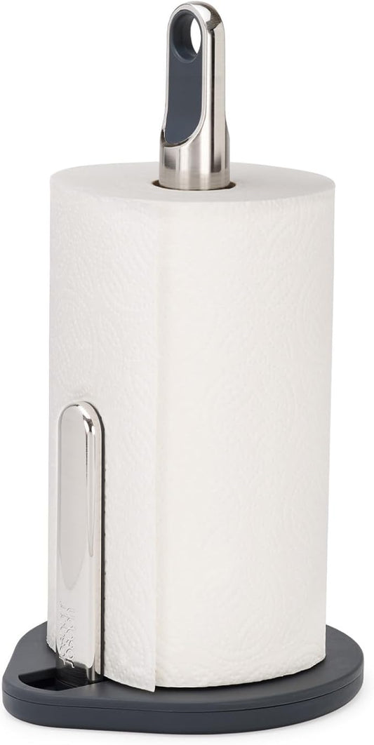 Joseph Joseph Hold Easy-Tear Paper Towel Kitchen Roll Holder, Weighted, Non-Slip Base, Fits up to 5.5" Diameter Rolls