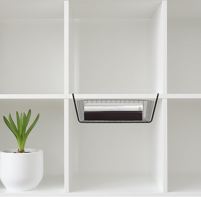 under Shelf Wire Basket Organizer Hanging Storage Rack Iron Pantry Cabinet Shelf Basket for Kitchen Storage and Household Organization