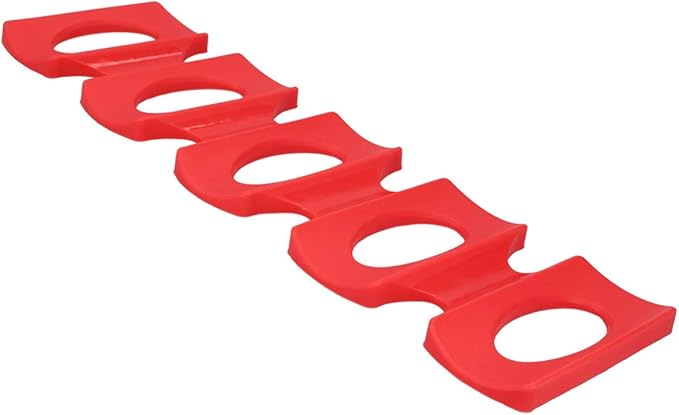 kwmobile Silicone Bottle Stacking Mat - Refrigerator Organizer to Stack Bottles, Cans, Beer, Soda - Non-Slip Holder Rack - Red