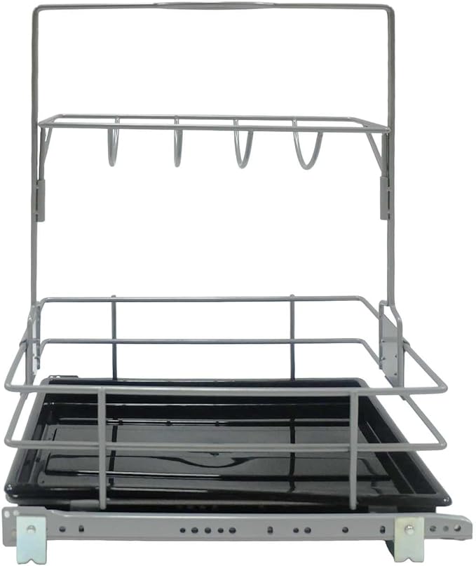 LOVKIT Under Sink Organizer（11.18"W X15"D） Pull Out Cabinet Organizer For Cleaning Caddy, Under Sink Slide Out Organizer, Under Kitchen Bathroom Sink Organizer, Pantry Cabinet Closet Organization Rack