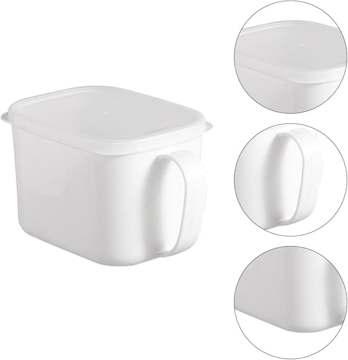 2pcs Kitchen Food Containers with Handles and Lids, Plastic Airtight Fruit and Cereal Storage Boxes for Refrigerator Organization, Small Size Food Storage Set Random Random Color