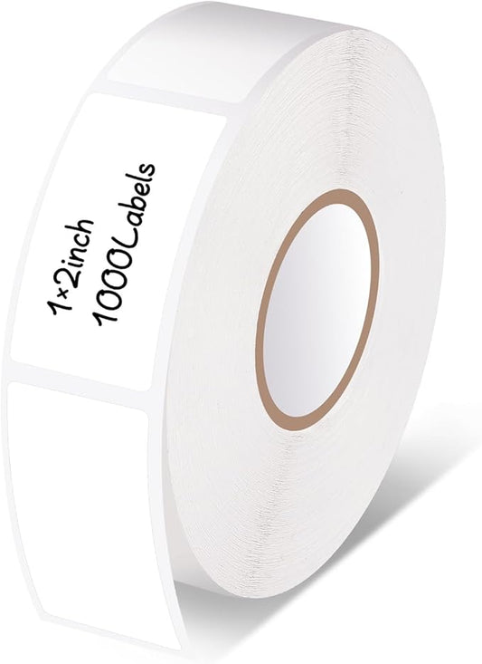 1000 Pcs Removable Freezer Labels, 1" x 2" Blank Label Stickers with Perforation Line Waterproof Oil-Proof Sticker Labels Storage for Food Containers Jars Bottle