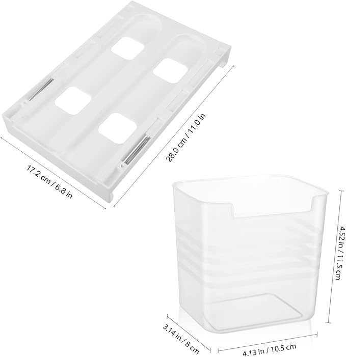 2pcs Translucent Fridge Side Door Storage Bins Vertical Organizer for Condiments and Spices Efficient Refrigerator for Home Kitchen Use