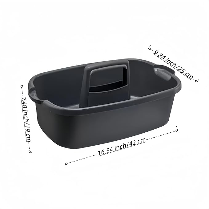 QLYMTZ 2 Pack Large Cleaning Caddy Portable Shower Basket Supply Organizer with Handle,Plastic Bucket Tool Storage,for Bathroom,Bedroom,Kitchen,Under Sink Storage (Grey)