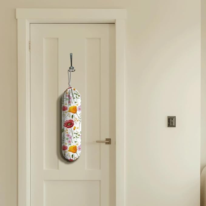 Colorful Floral Bag Holder, Grocery Bag Storage Dispenser, Reusable Trash Bags Organizer, Farmhouse Sweet Home Kitchen Decor, Housewarming Gifts for Women Friends Family