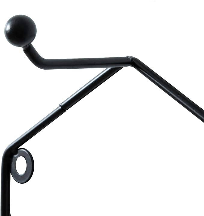 MyGift Modern Wall Mounted Mug Holder Coffee Mug Racks, Geometric Black Metal 9 Cup Rack Holder, Set of 3