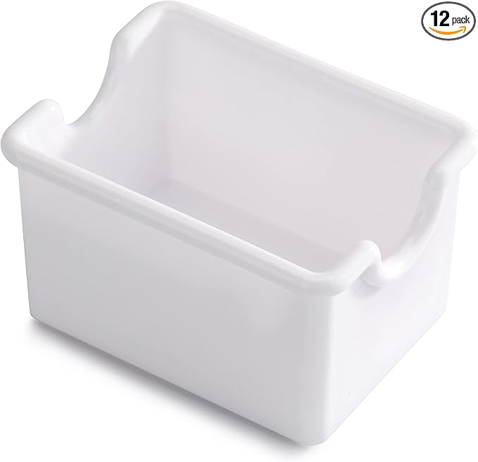 New Star Foodservice 28461 Plastic Sugar Packet Holder, White, Set of 12