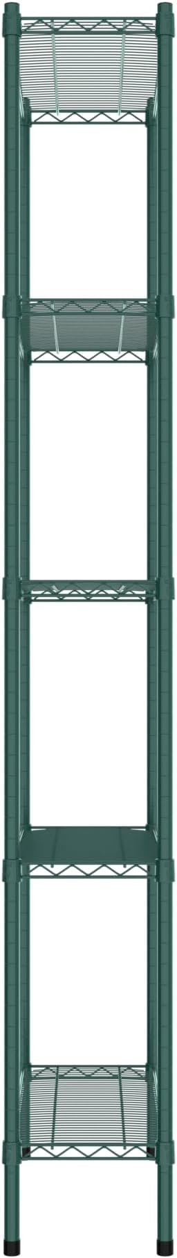 Commercial NSF Listed Green Epoxy Stationary Wire Shelving Kit 12" x 30" x 86", with 5 Shelves Perfect for Warehouse, Walk-in Refrigerator, Freezer, Grocery Store, Restaurant, Dishroom