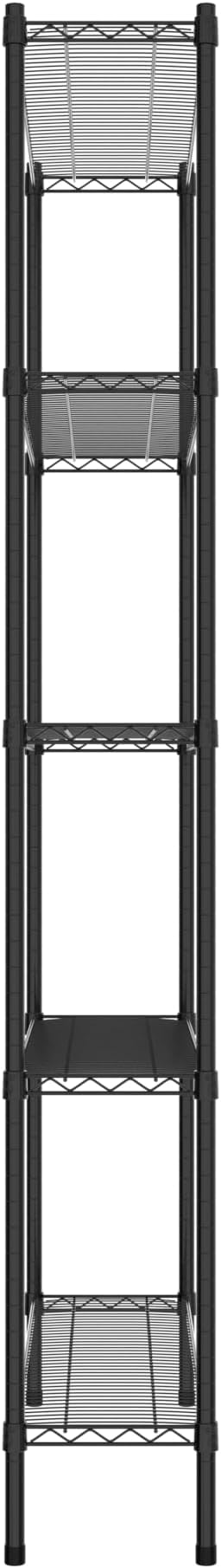 Commercial NSF Listed Black Epoxy Stationary Wire Shelving Kit 12" x 42" x 86", with 5 Shelves Perfect for Warehouse, Walk-in Refrigerator, Freezer, Grocery Store, Restaurant, Dishroom