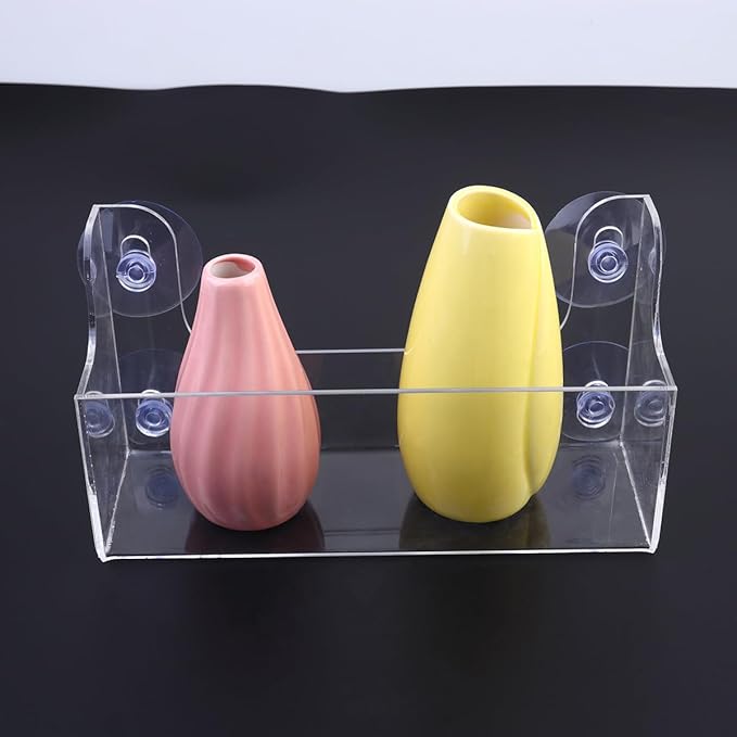 Refrigerator Replacement Shelf - Clear Acrylic Suction Cup Beverage Rack, 8X4.5X2.7in, Holds 8 Cans, 15 lb Suction, No-Drill Install, Transparent Fridge Organizer for Beverages, Condiments
