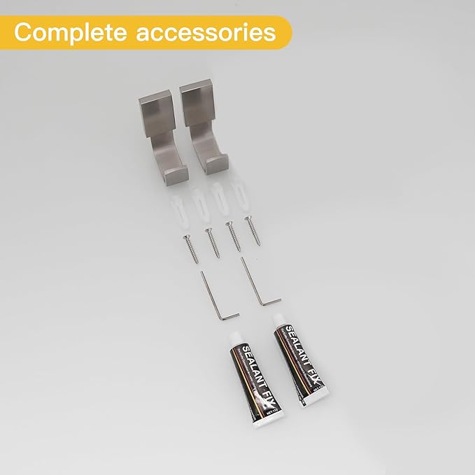 BESy Brass Clothes Hook Single Towel/Robe/Coat/Hat Hook for Bathroom Kitchen Garage, Square Style, Self Adhesive or Wall Mounted, Two Packs, Brushed Nickel
