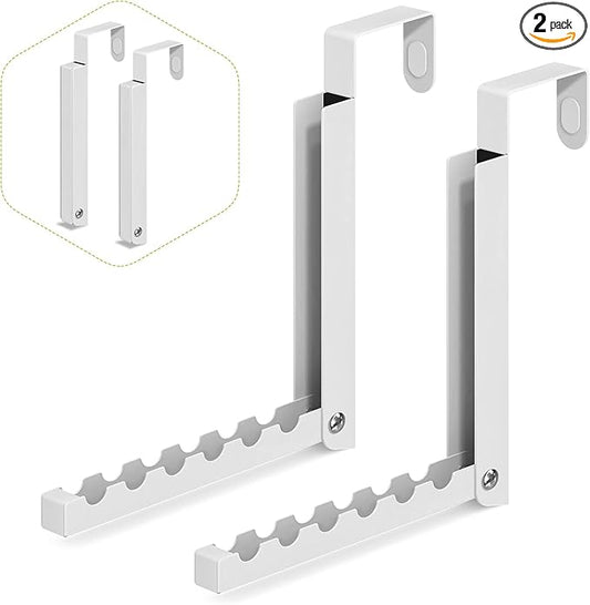 2-Pack Foldable Over The Door Organizer, 6 Grooves for Coats, Hats, Bags, Towels | Collapsible Storage Space Saver for Entryway, Bedroom, Bathroom, Dorm, Travel | White