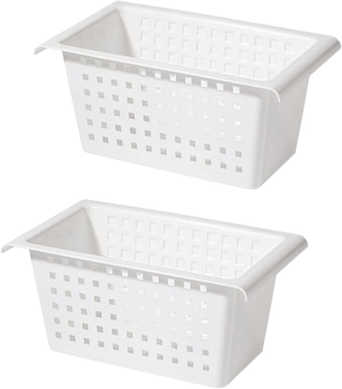 Under Shelf Basket, 2Pcs Hanging Storage Basket for Expandable Rod Under Cabinet Shelf Organizer for Closet Wardrobe Kitchen
