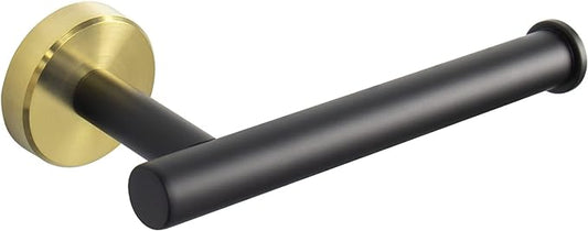 NearMoon Bathroom Toilet Paper Holder, Premium SUS304 Stainless Steel Rustproof Wall Mounted Toilet Roll Holder for Bathroom, Kitchen (1 Pack, Black and Gold)