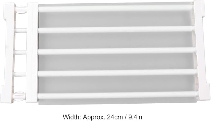 Closet Tension Shelf, Rod Expandable Storage Rack Adjustable Organizer Divider Separator Wardrobe Cupboard Hanging Shelves Pack No Slip Grip Cabinets Inside Capacity (50‑80cm /
