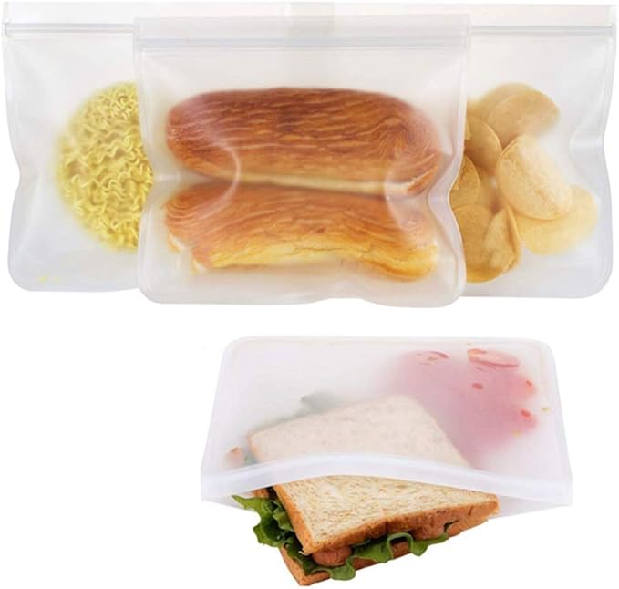 RLAVBL 1/2 Gallon Freezer Bags Reusable Food Storage Bags for Vegetable, Liquid, Snack, Meat, Sandwich, 10.2x7.87 Inch, 10 Pack