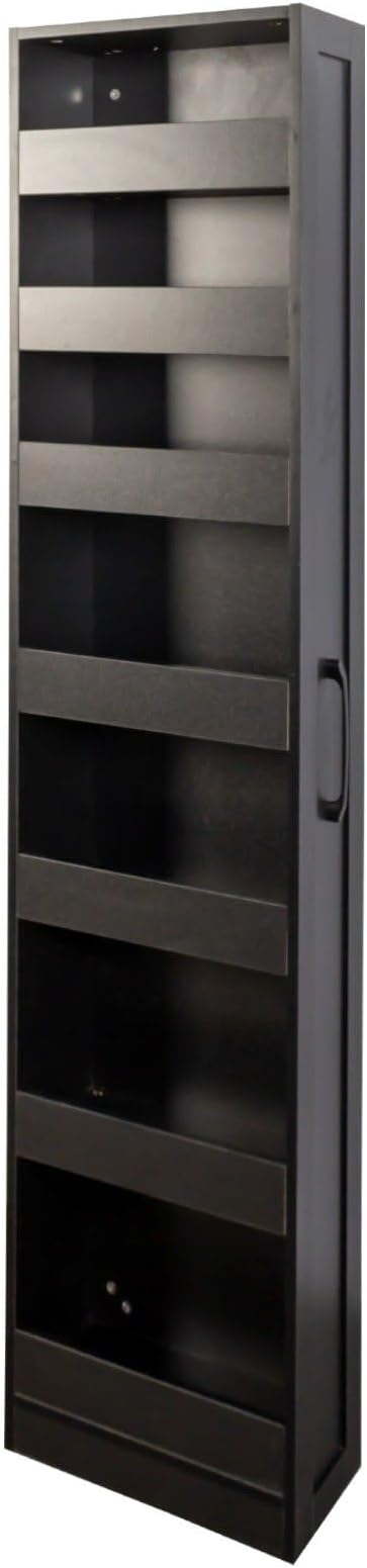 7 Tier Slim Storage Cart with Wheels, 70.75" Rolling Pull Out Pantry Organizer Rack for Kitchen Bathroom, Space Saving Narrow Gap Storage Shelf Between Refrigerator & Counter, Black
