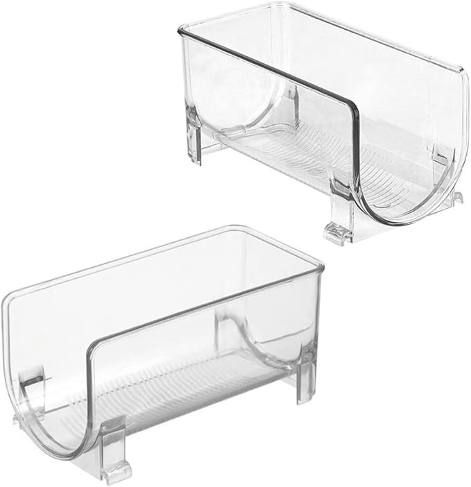 UKCOCO 2Pcs Stackable Drawer Style Wine Storage Bin Transparent Refrigerator Organizer for Bottles and Cans Vertical Display Stand for Wine Lovers and Drink Storage