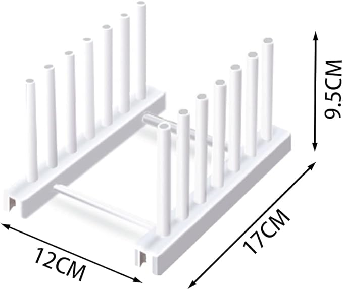 White Plate Organizer for Cabinet 4 Pack, Plstic Plate Rack Stand Keep Dry for Dish, Bowl, Bakeware, Serving Tray and More, Plate Holder for Cabinet Rack, Dish Organizer Rack for Cabinet