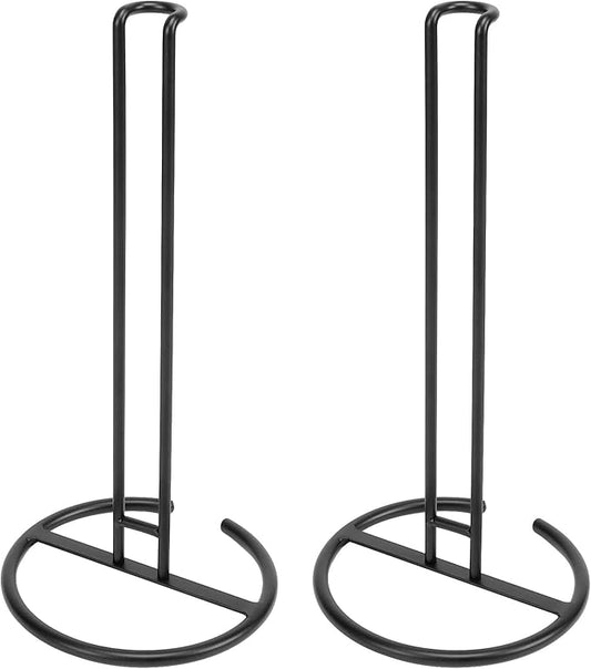 NearMoon Paper Towel Holder, Sturdy Paper Towel Stand Dispenser-All Metal, Standard or Jumbo-Sized for Kitchen Countertop, Farmhouse, Living Room (2 Pack, Matte Black)
