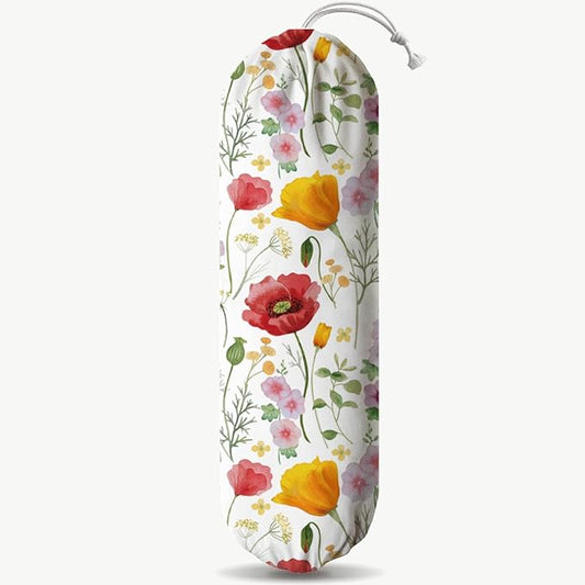 Colorful Floral Bag Holder, Grocery Bag Storage Dispenser, Reusable Trash Bags Organizer, Farmhouse Sweet Home Kitchen Decor, Housewarming Gifts for Women Friends Family