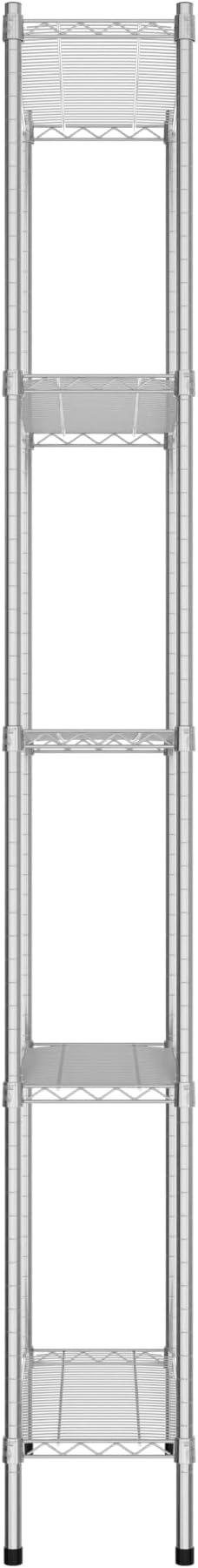 Commercial NSF Listed Chrome Stationary Wire Shelving Kit 12" x 30" x 96", with 5 Shelves Perfect for Warehouse, Walk-in Refrigerator, Freezer, Grocery Store, Restaurant, Dishroom