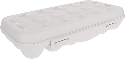 UPKOCH Refrigerator Egg Holder 18-Count Stackable Egg Container with Airtight Lid Practical Plastic Storage Organizer for Kitchen and Pantry 11.8In X 5.9In X 2.6In