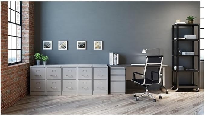 Pemberly Row 25" 2-Drawer Metal Letter Width Vertical Filing Cabinet in Gray