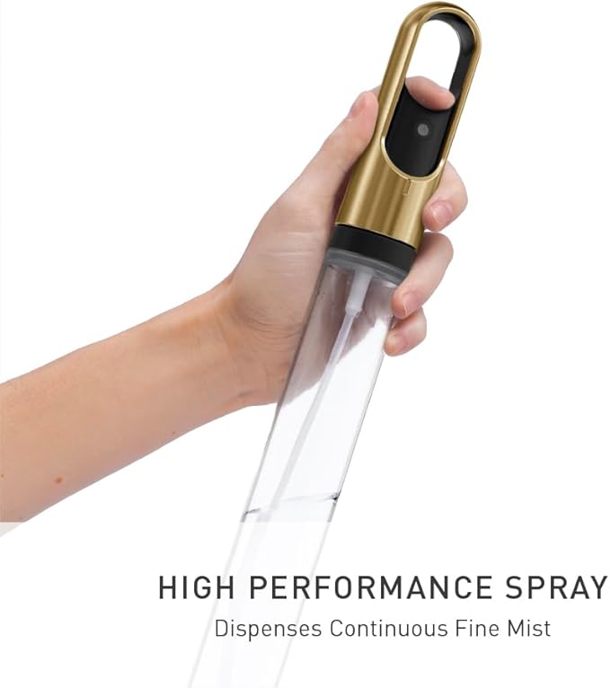 simplehuman Standing Paper Towel Holder with Spray Pump, Brass Stainless Steel, Gold