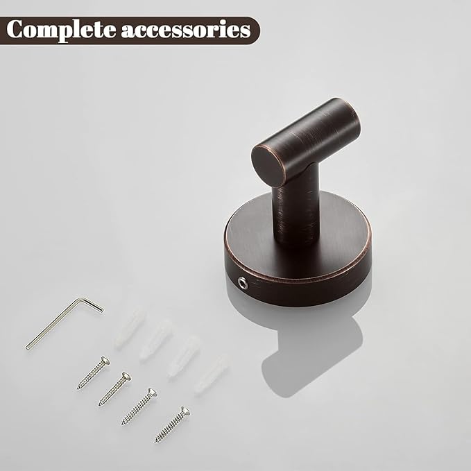 WINCASE Bronze Toilet Paper Holder, Towel Holder Oil Rubbed Towel Hooks, Bathroom Hand Towel Ring Toilet Paper Roll Holder Robe Hook Wall Mount, Farmhouse Stainless Steel Bathroom Accessories