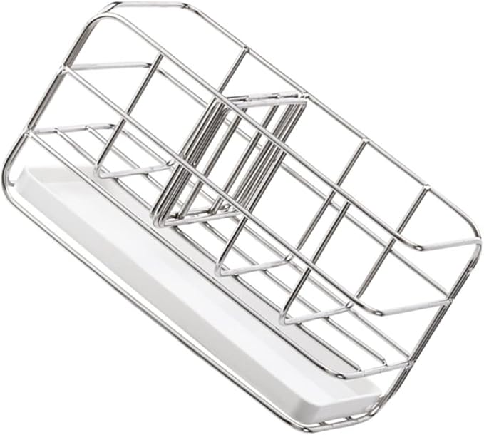Kitchen Sink Caddy Sponge Holder: Metal Sink Drying Rack Stainless Steel Counter Draining Shelf Organizer for Sponge Brush Soap Dishcloth