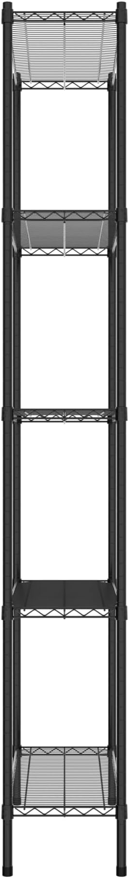 Commercial NSF Listed Black Epoxy Stationary Wire Shelving Kit 14" x 36" x 96", with 5 Shelves Perfect for Warehouse, Walk-in Refrigerator, Freezer, Grocery Store, Restaurant, Dishroom