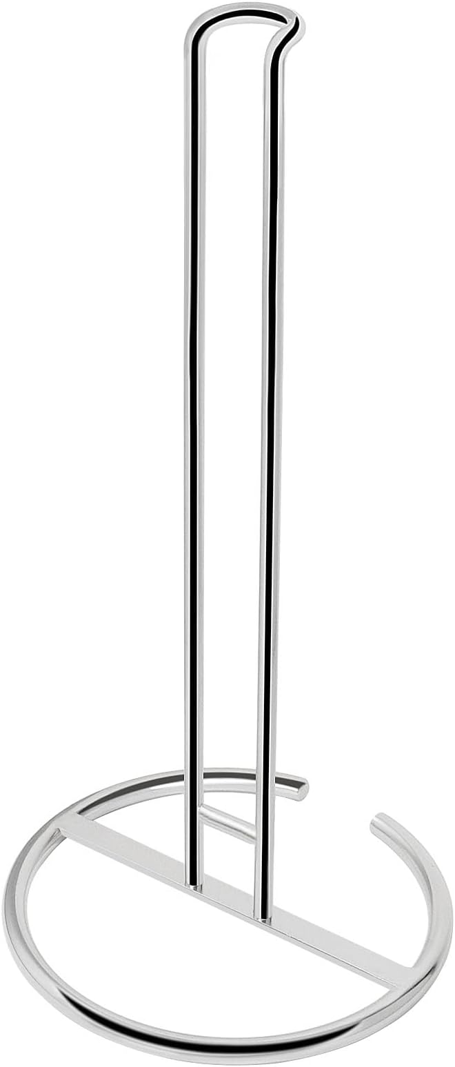NearMoon Paper Towel Holder, Sturdy Paper Towel Stand Dispenser-All Metal, Standard or Jumbo-Sized for Kitchen Countertop, Farmhouse, Living Room (1 Pack, Chrome Finish)