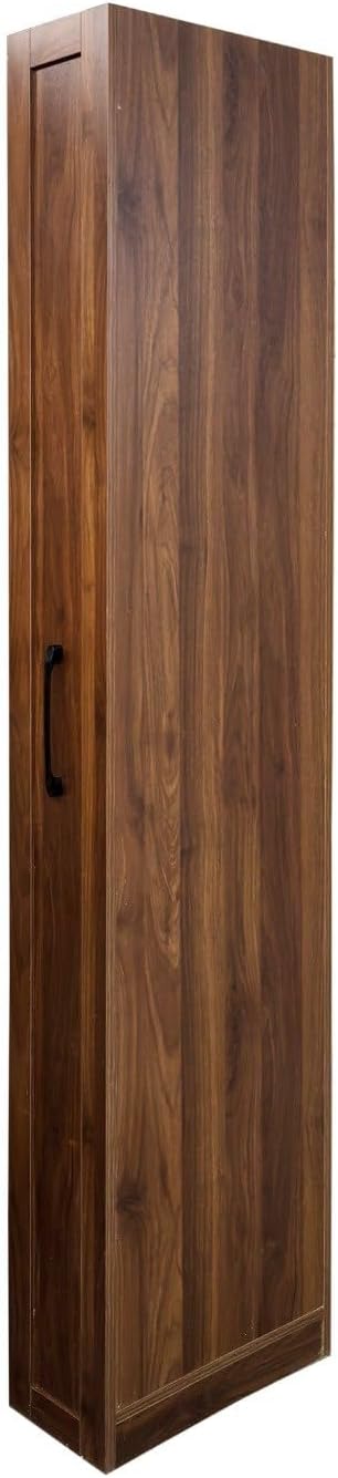 7-Tier Slim Pull-Out Storage Cabinet 15.75" W x 70.75" H Narrow Pantry Organizer Shelf for Kitchen Between Refrigerator Counter Gap, Walnut