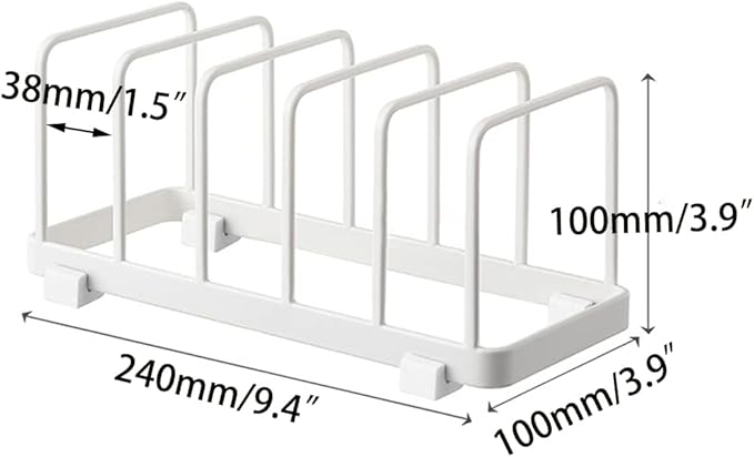 Plate Home Accented Storage Rack, Plate Holders Organizer, Metal Dish Storage Dying Display Rack for Cabinet, Counter and Cupboard, White