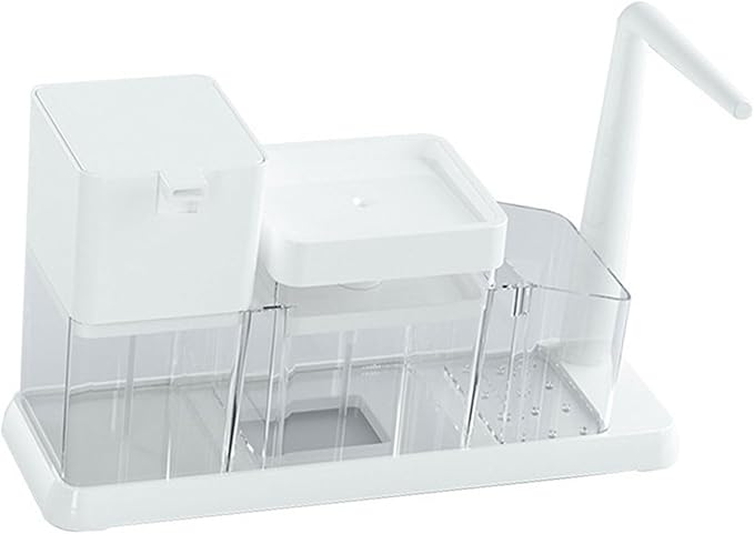 Press Styles Soap Dispenser Shelf Bathroom Counter Organizers Includes Detachable Storage Tray for Toothbrush Bathroom Soap Dispenser with Storage Tray