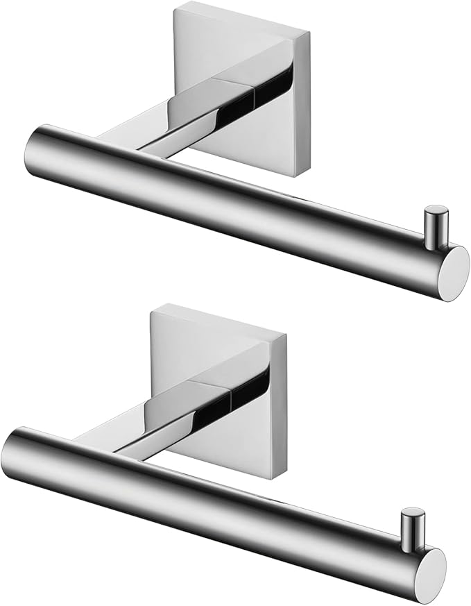 KOKOSIRI Toilet Paper Holder for Bathroom Toilet Roll Holder Hold Mega Rolls Polished Chrome Stainless Steel, 2 Pack, B2005CH-P2