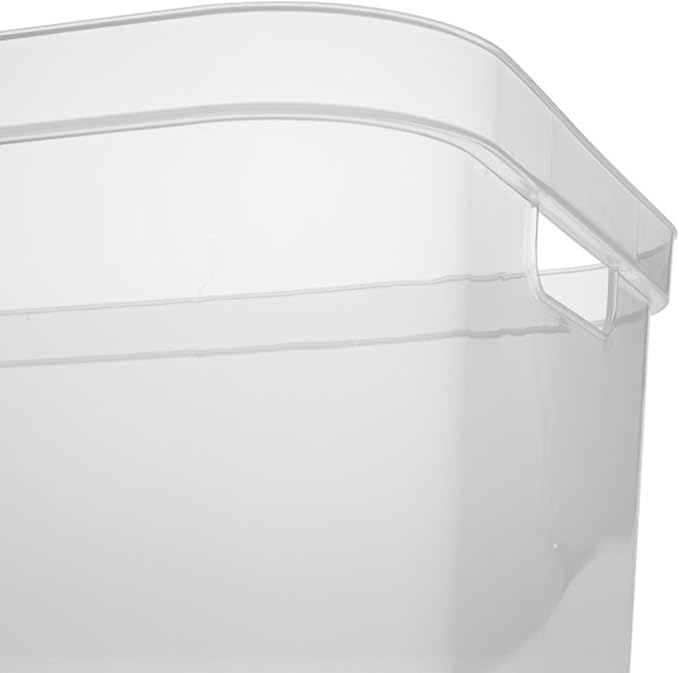 Sterilite 4.25x8x12.25 Inch Small Modern Storage Bin w/Comfortable Carry Through Handles and Banded Rim for Household Organization, Clear (32 Pack)