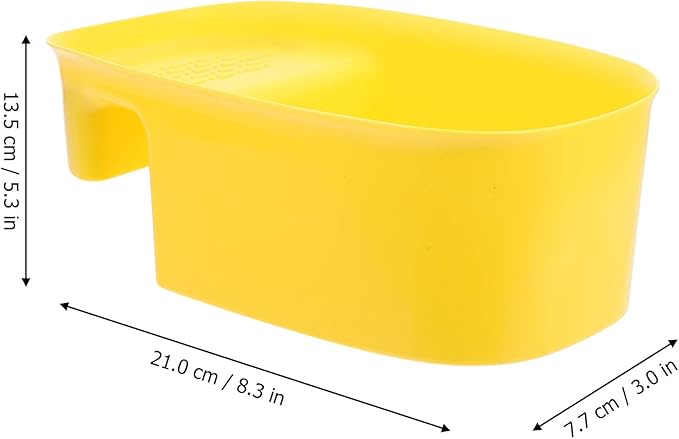 NUOBESTY Kitchen Sink Drain Colander Basket, Hanging Mesh Strainer for Fruit and Vegetable Washing, Yellow Saddle-shaped Storage Basket over Sink Drain, Kitchen Dry-wet Separation