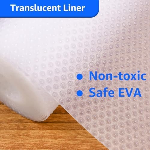 PABUSIOR Clear Kitchen Cabinet Liner: Waterproof Refrigerator Shelf Liner Small - Non-Adhesive Non Slip Pantry Drawer Mat for Cupboard Shelves Translucent 10" W x 120" L