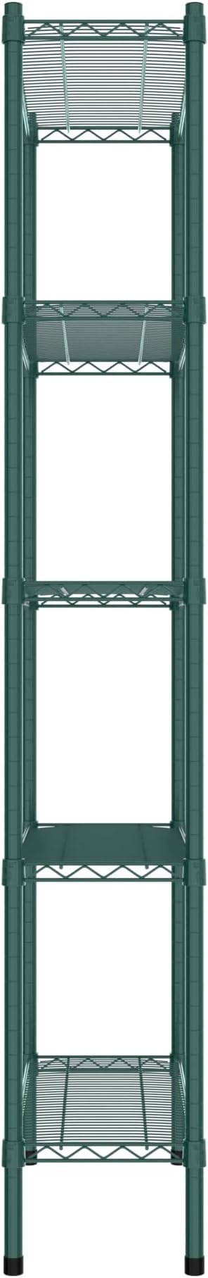 Commercial NSF Listed Green Epoxy Stationary Wire Shelving Kit 12" x 30" x 74", with 5 Shelves Perfect for Warehouse, Walk-in Refrigerator, Freezer, Grocery Store, Restaurant, Dishroom