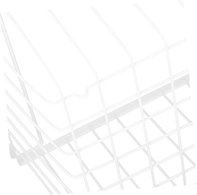 HOMSFOU Deep Freezer Wire Storage Basket Metal Refrigerator Organizer Bin Handles Vertical Sides