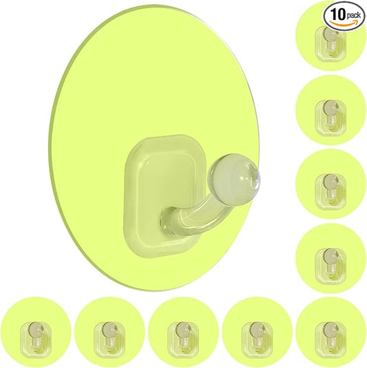Uten Adhesive Hooks for Hanging 10 Pack, Heavy Duty Wall Hooks 11 lbs, Self Adhesive Waterproof Sticky Robe Towel Hooks for Home, Bathroom, Kitchen, Outdoor