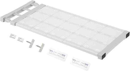 HARFINGTON Expandable Closet Tension Shelf 23.62" to 39.37" Adjustable Closet Organizer 2.4" x 9.45" Flower Pattern Storage Rack for Wardrobe Cupboard Kitchen Bedroom