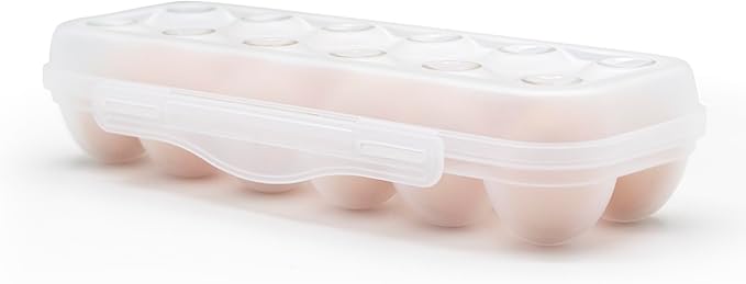 Pedersean Egg Storage for Refrigerator, Egg Holder for Fridge with Lid, Stackable Egg Storage with Safety Buckle (1)