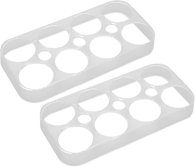 2PCS 8 Grids Egg Holder for Fridge, Clear Egg Container Refrigerator Organizers and Storage Independent Slots for Kitchen Cabinet Refrigerator