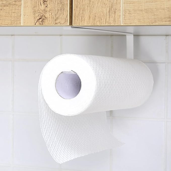 Paper Roll Holder, Kitchen Roll Holder Under Cabinet, 2Pcs Papers Towel Holder Countertop, Kitchen Rolls Hanger Dispenser Storage Rack, Stainless Steel Papers Towel for Bathroom