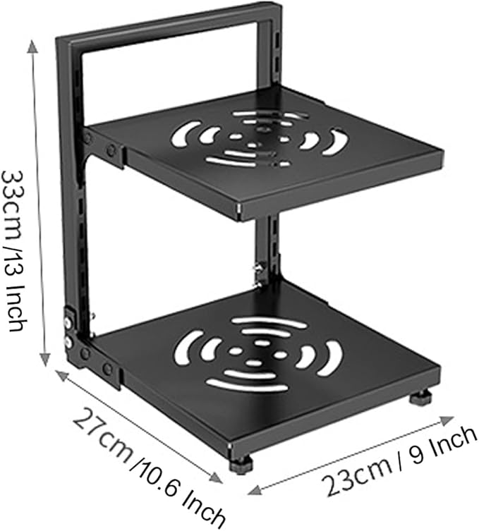 Pots and Pans Organizer for Cabinet Black Adjustable 2 Tier Pot Organizer Rack Under Sink or Floating Shelf Heavy Duty Kitchen Storage Organizers Pot Lid Organizer