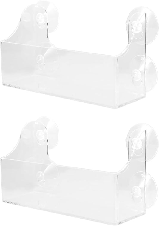 2-Pack Acrylic Suction Cup Refrigerator Shelf Adjustable Suction Rack for Fridge Smooth Surface Kitchen Storage Organizer 8.5X5.5X4.3 Inch