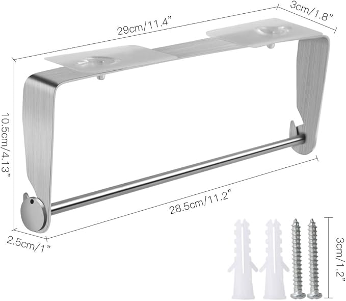 Under Cabinet Paper Towel Holder Wall Mount for Home Kitchen,Stainless Steel for Large Rolls-Brushed Nickel